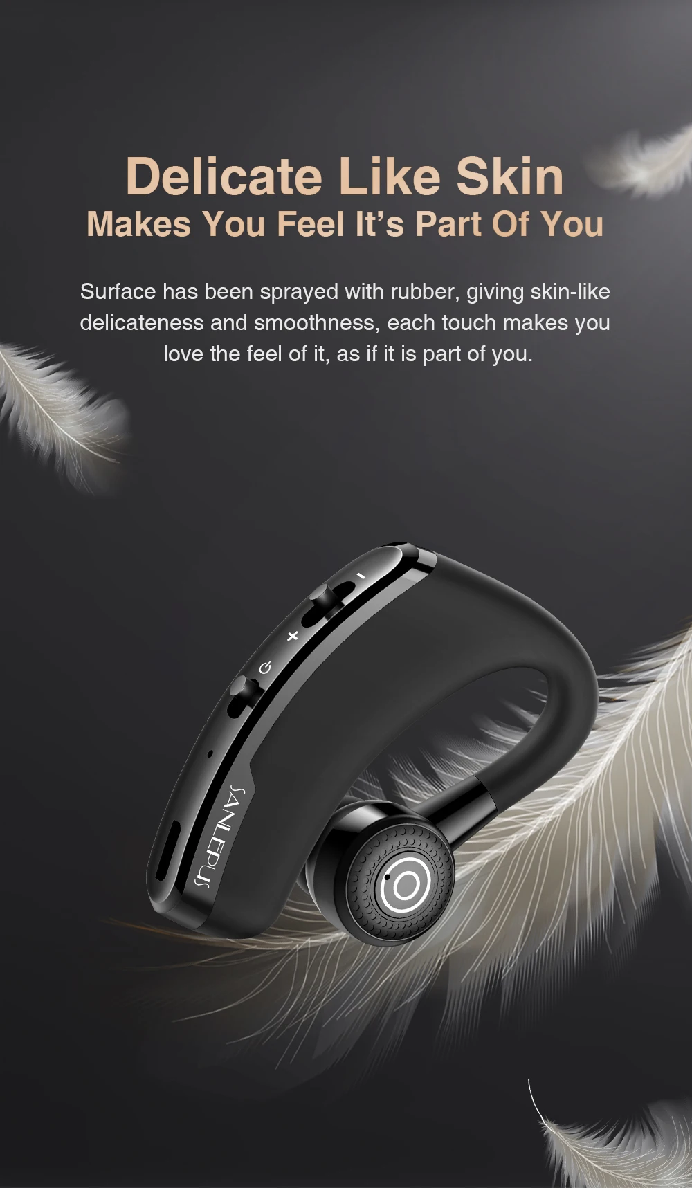 SANLEPUS Bluetooth наушники беспроводные наушники гарнитура вкладыши с HD микрофоном для телефона iPhone samsung xiaomi