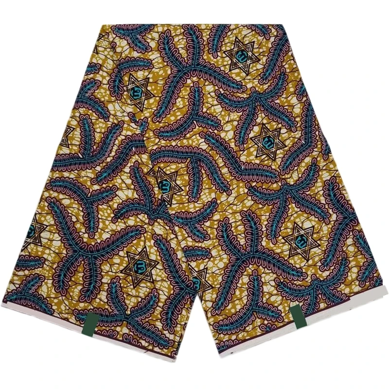 

Latest Style African Wax Guarantee 100% Cotton Fabric 2021 High Quality Batik Ankara Fabrics 6 Yards/lot For Sewing Wax-H141