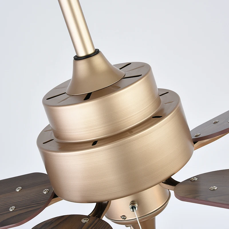 

Modern Simple Traditional Fan Lamp Dining Room Solid Wood Classic ceiling fan with lights remote control Smart Ceiling Fan