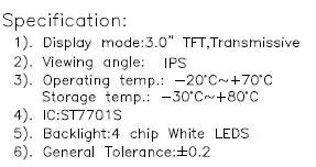 Ips 3,0 дюймов 40PIN HD TFT lcd экран ST7701 Привод IC 360(RGB)* 640 RGB+ интерфейс MIPI