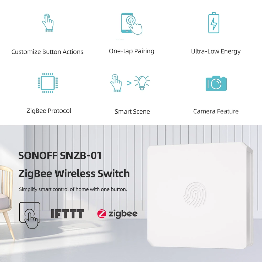 Датчик движения Sonoff ZigBee беспроводной переключатель для окон и дверей работает с