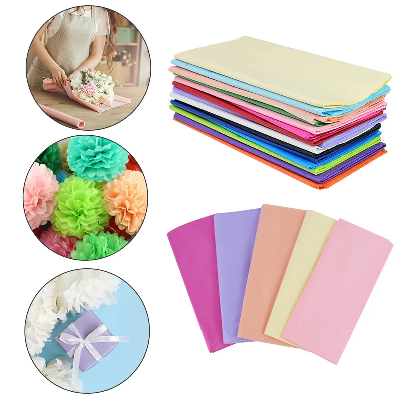 

Tissue Paper Decorative Kida DIY Craft Flower Bouquet Wrapping Fold Scrapbooking Wedding Birthday Party Gift Packing Decoration