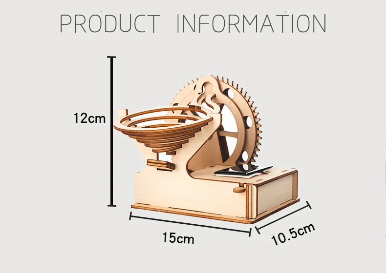 

DIY Kids Wooden Puzzle Kit Solar Track Rolling Ball Assembly Kids Jigsaw Toys Mechanical Gear rotation Assembly Puzzles