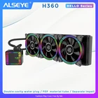 Кулер для процессора ALSEYE H360 AIO с RGB-подсветкой, водяное охлаждение, 120 мм, ШИМ-вентилятор, Водяной кулер для LGA 775115x13662011AM2AM3AM4