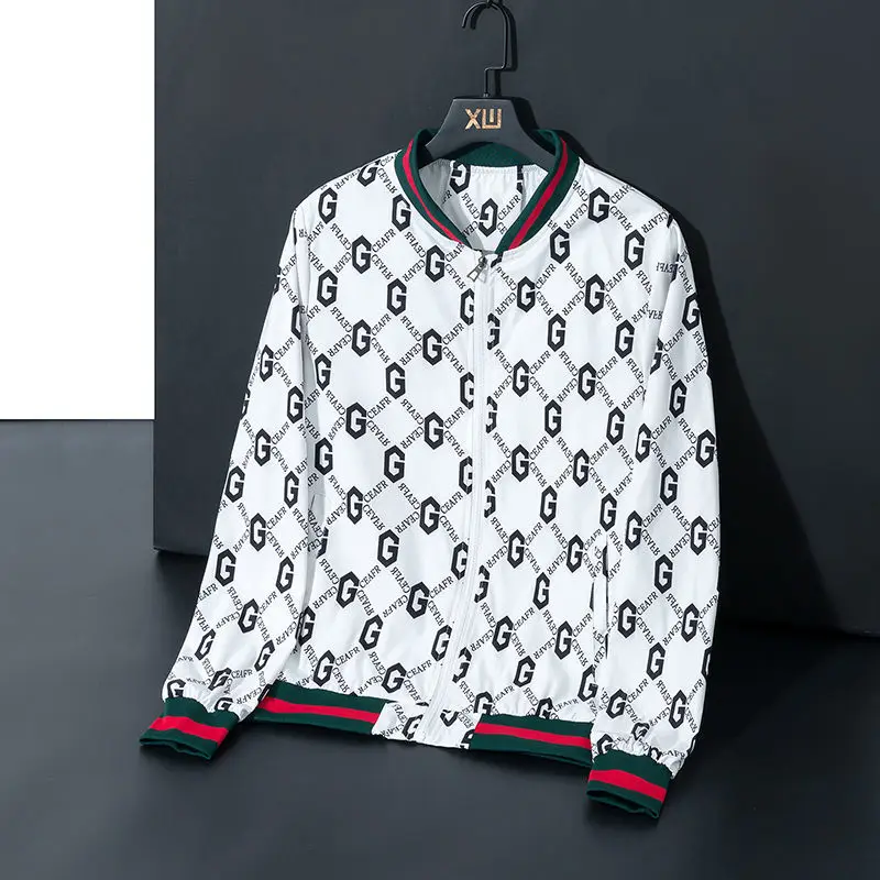 

European Italy Fashion Mens Brand Jackets Print Multi G Letters Men's Spring Autumn Baseball Jacket And Coats Casual