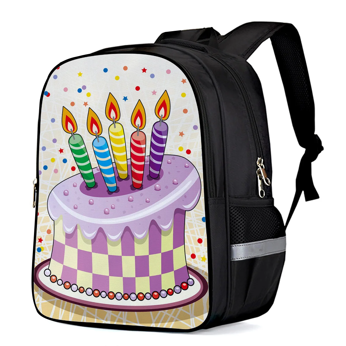 Праздничный торт фиолетовая свеча мультфильм ноутбук Shoulderbag компьютер рюкзак
