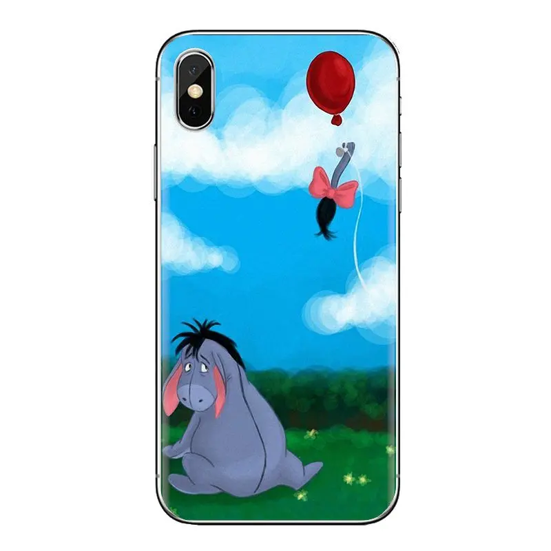 For iPhone XS Max XR X 4 4S 5 5S 5C SE 6 6S 7 8 Plus Samsung Galaxy J1 J3 J5 J7 A3 A5 Soft Transparent Shell Covers art Eeyore |