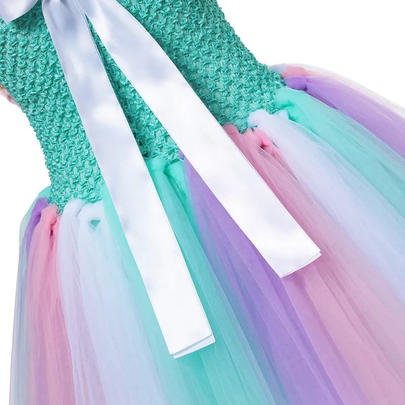 Платье с юбкой-пачкой вязаный шарик зеленого цвета для девочек-подростков