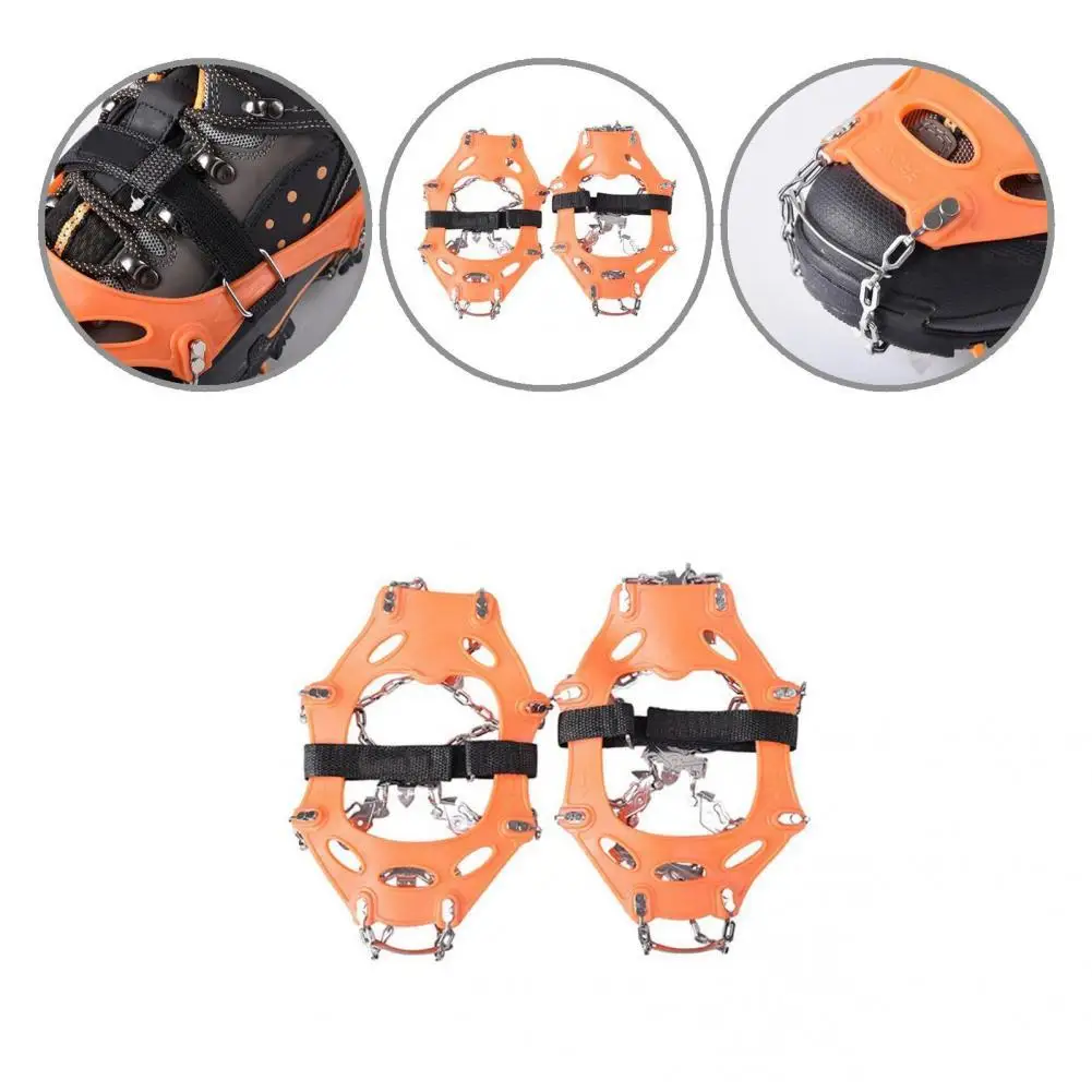 

Mountaineering Cleats Anti-rust Durable Stability 16 Spikes Sturdy Traction Spikes Snow Grips Crampons
