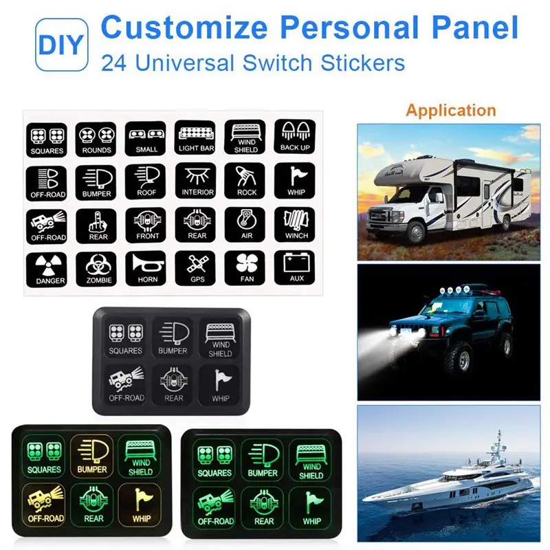 

6 Gang Switch Panel Electronic Relay System Circuit Control Box Waterproof Fuse Relay Box Wiring Harness Assemblies For Car Auto