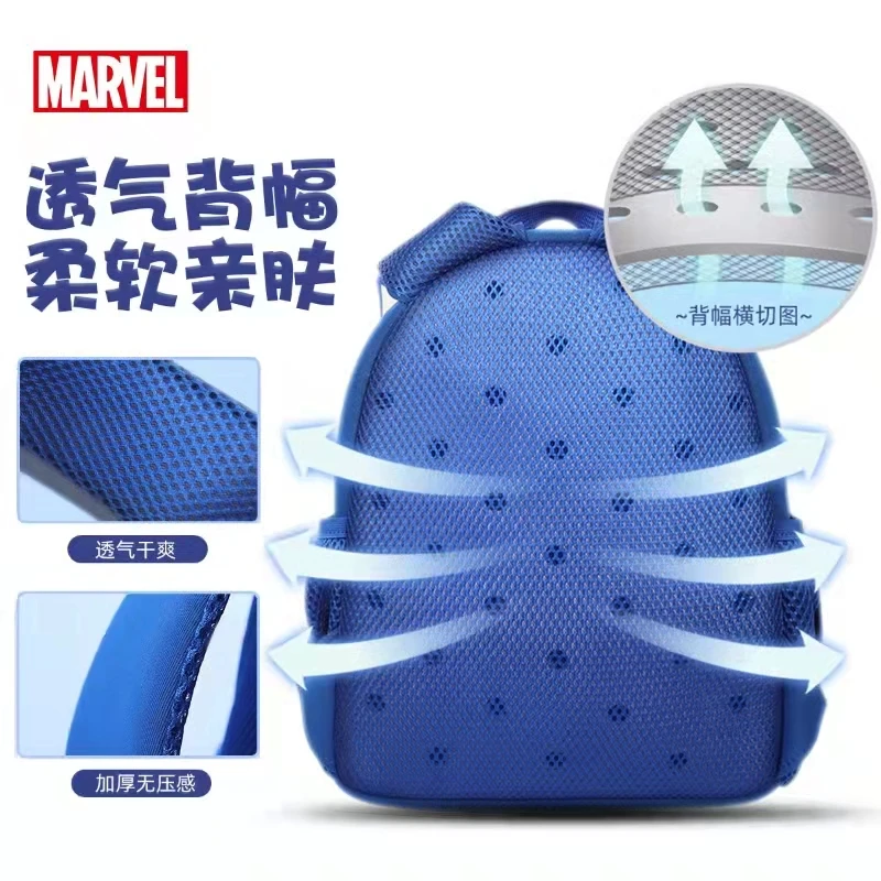 Disney New Kindergarten Backpack For Boys School Student Shoulder Orthopedic Bag Iron Spider Man Kids Christmas Gifts Mochilas