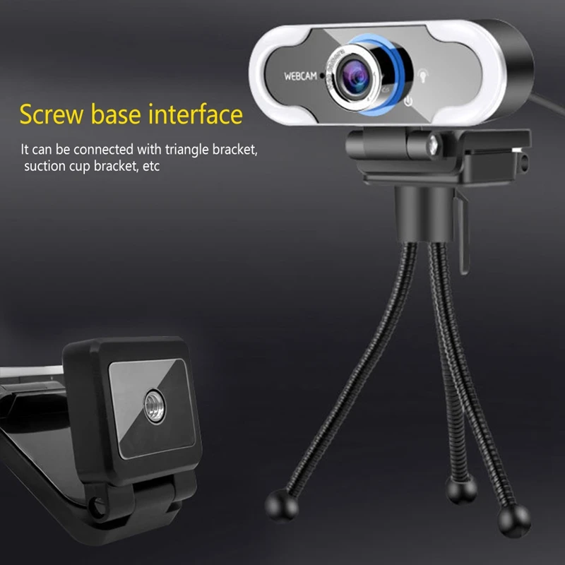 

1080P Computer Camera, USB Driver-Free Live Broadcast Beauty High-Definition Network Camera Suitable for Home Computers