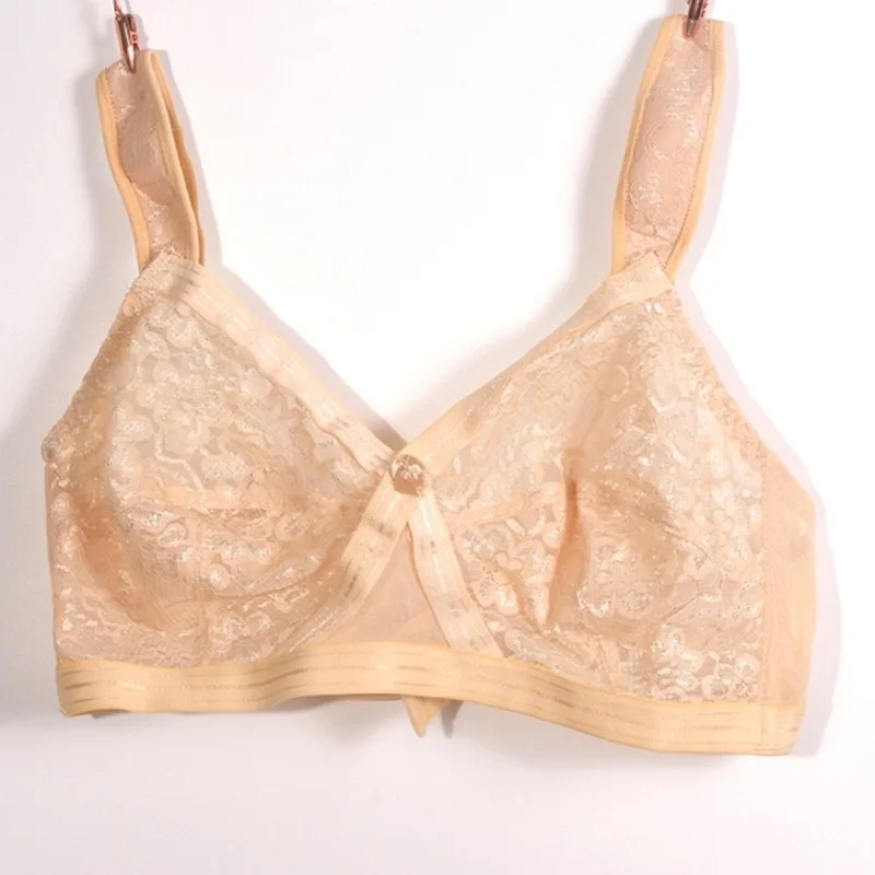 Удобный женский бюстгальтер бесшовный кружевной с застежкой сзади нижнее белье