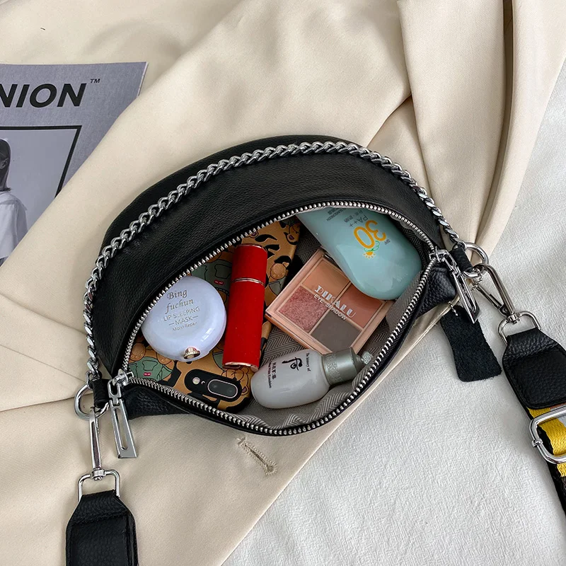 

Genuine Leather Fashion Women Waist Bag Chest Bag Waterproof Fanny Pack Messenger Shoulder Banana Bags Multifunction Waist Pack