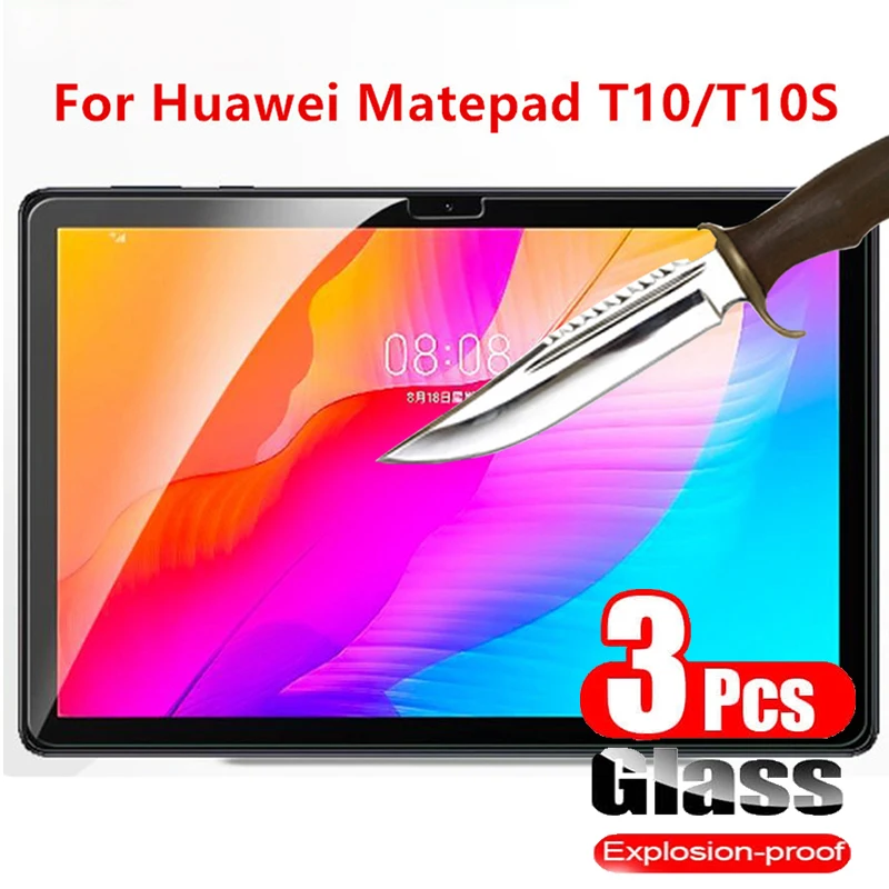 3 Pcs Tempered Glass For Huawei MatePad T10S 10.1 2020 AGS3-W09 AGS3-L09 Tablet Screen Protector Glass Film for MatePad T10 9.6