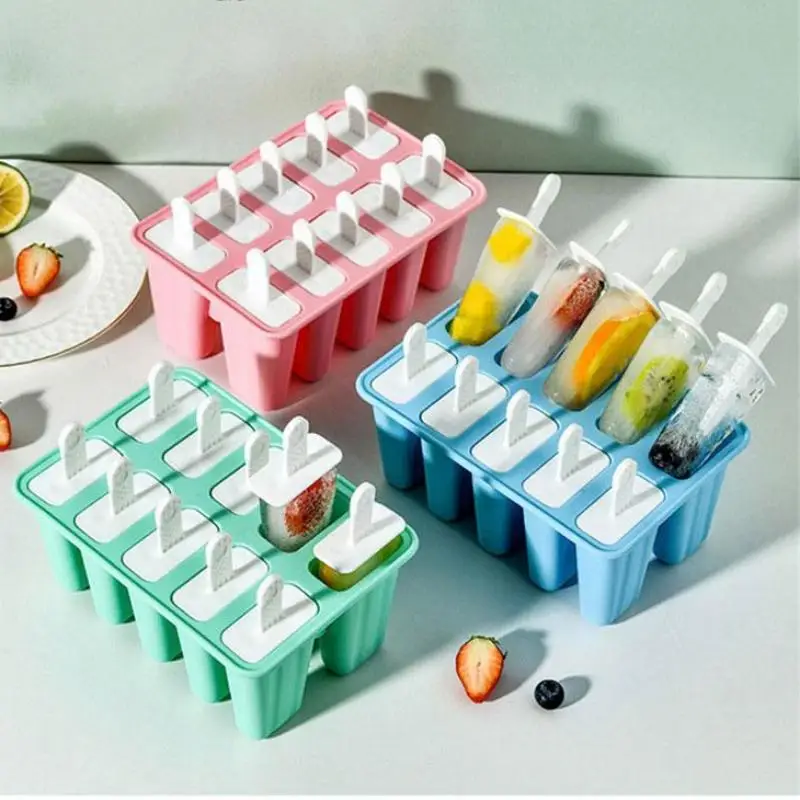 

Silicone Ice Cream Mold With Free Sticks Food Grade Popsicle Mould Popsicle Maker DIY Homemade Freezer Lolly Mould Ice Cube Tray