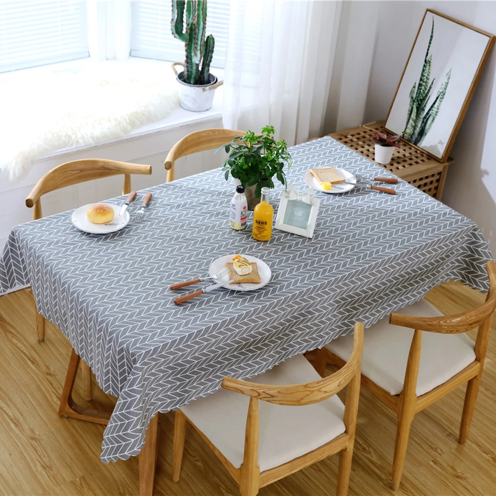 

4 Size Table Cloth Cotton Flax Rectangular Waterproof Oilproof Tablecloth for Kitchen Dining Room Simple Party Slipcover D30