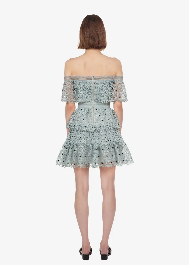 Дизайнерское платье для автопортретов 2019 летнее женское сексуальное кружевное с