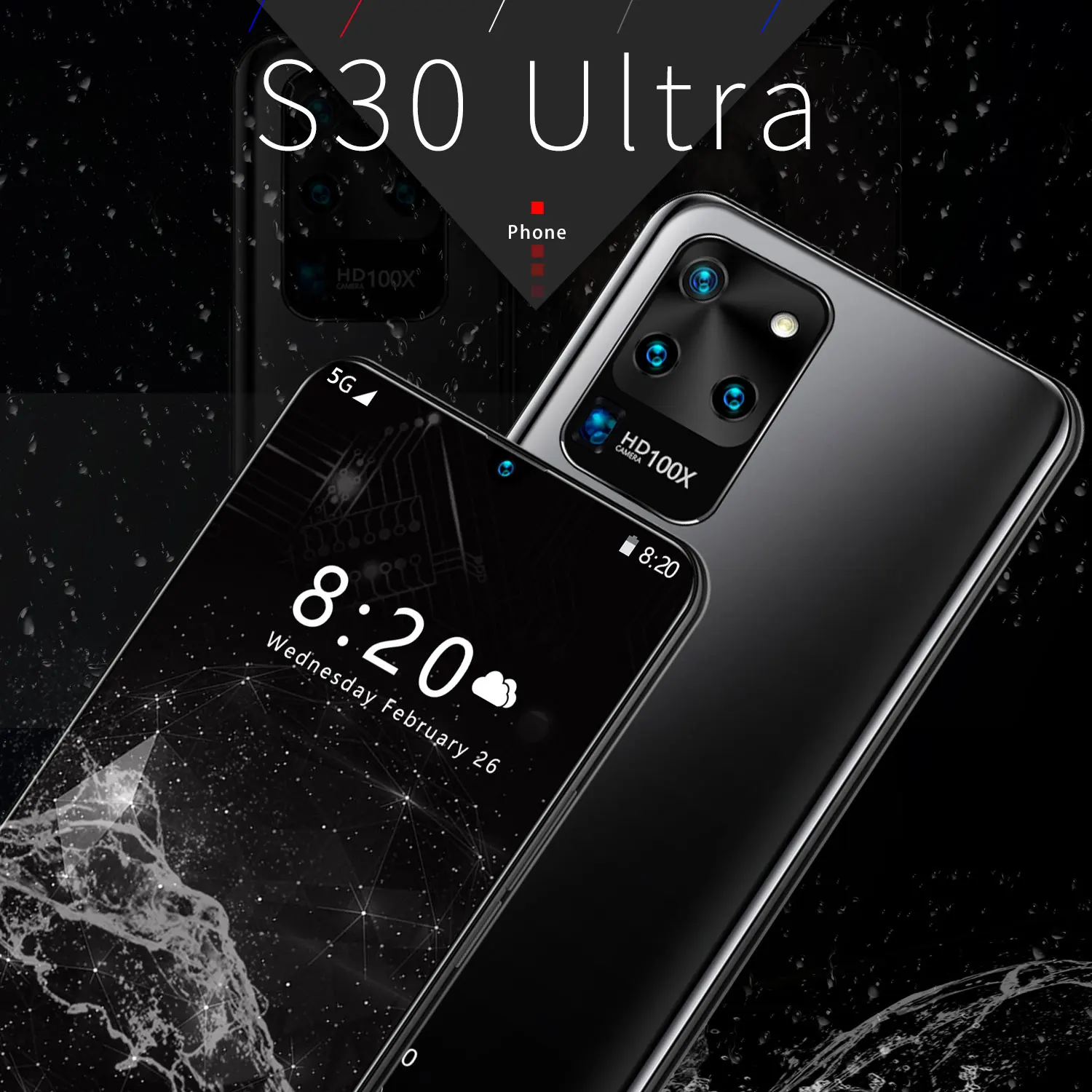 

Smartphone S30 Ultra 7.7 Inch HD Phone 12GB + 512GB 6800mAh 4G 5G Network Deca Core Facial Recognition Unlocked Version Network