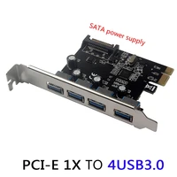 pci e to usb3 0 expansion card 4xusb3 0 riser card sata power supply vl805 pcie usb3 0 adapter card for desktop computer
