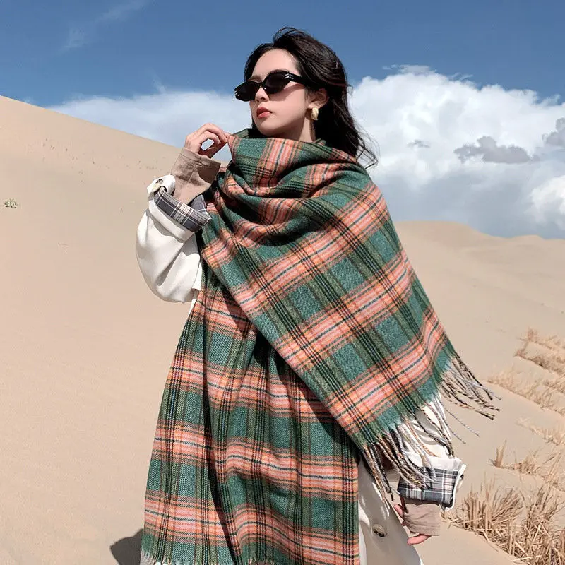 

Шарф для влюбленных Новинка Осень-зима Корейская мода клетчатая шаль шарф мужской слюнявчик туристические шарфы женские шарфы