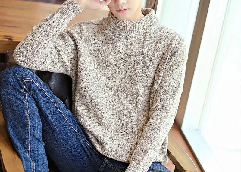 

LOVZON High Quality Men Cashmere Sweater Pullovers Casual Sweaters Men Large Size Outwear turtleneck Sweaters Warm Sweaters