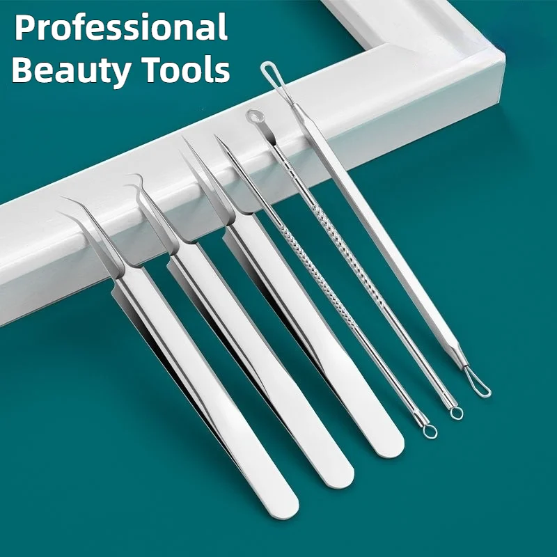 

6pcs Acne Remover Needles Blackhead Removal Pimple Comedone Extractor Set Blemish Zit Face Skin Care Cleaner Removal Tools