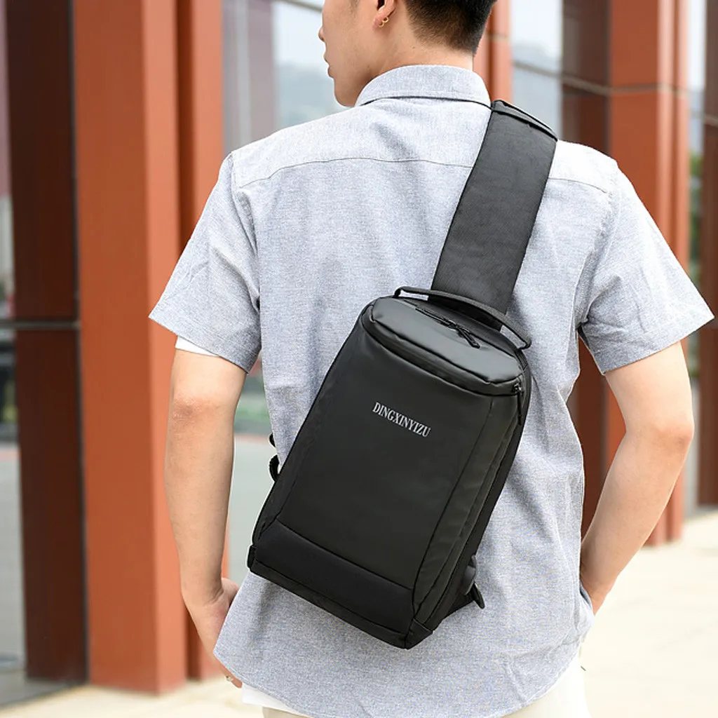 Модная Повседневная нагрудная сумка для мужчин портфель на одно плечо с