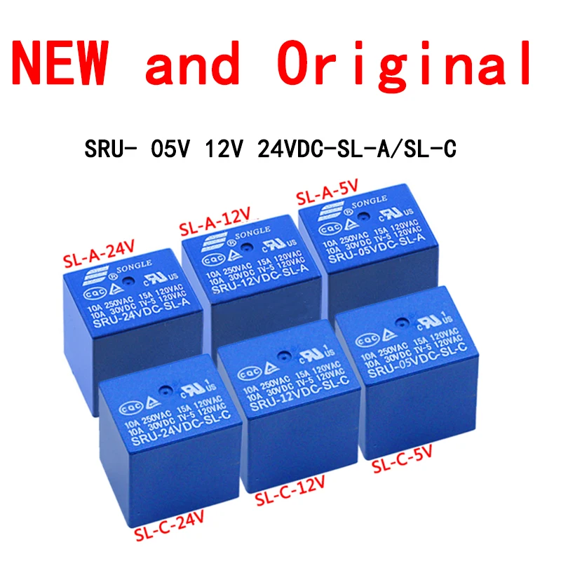 5 шт./лот реле управления бытовой техникой SRU- 05V 12V 24VDC-SL-A /SL-C 4 Pin/5 Pin 15A T70 новое и оригинальное