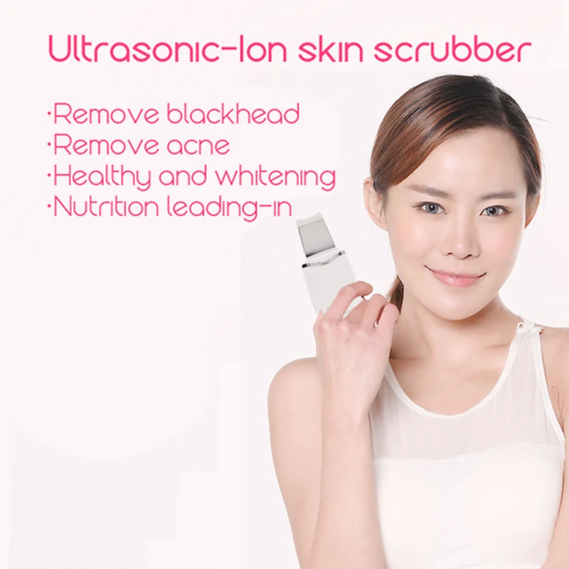 Ultrasonic Face Skin Scrubber Facial Cleaner Rechargeable Peeling Vibration Blackhead Removal Exfoliating Pore Cleaner Tools