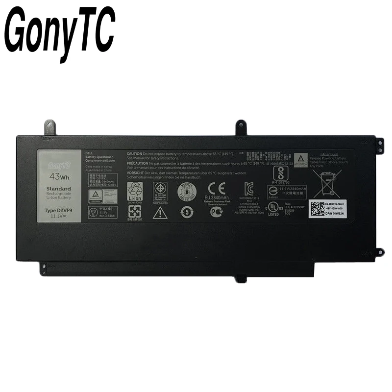 Оригинальная батарея GONYTC D2VF9 для ноутбука 0PXR51 0YGR2V PXR51 DELL Inspiron 15 7547 7548 Vostro 14 5000 5459 |