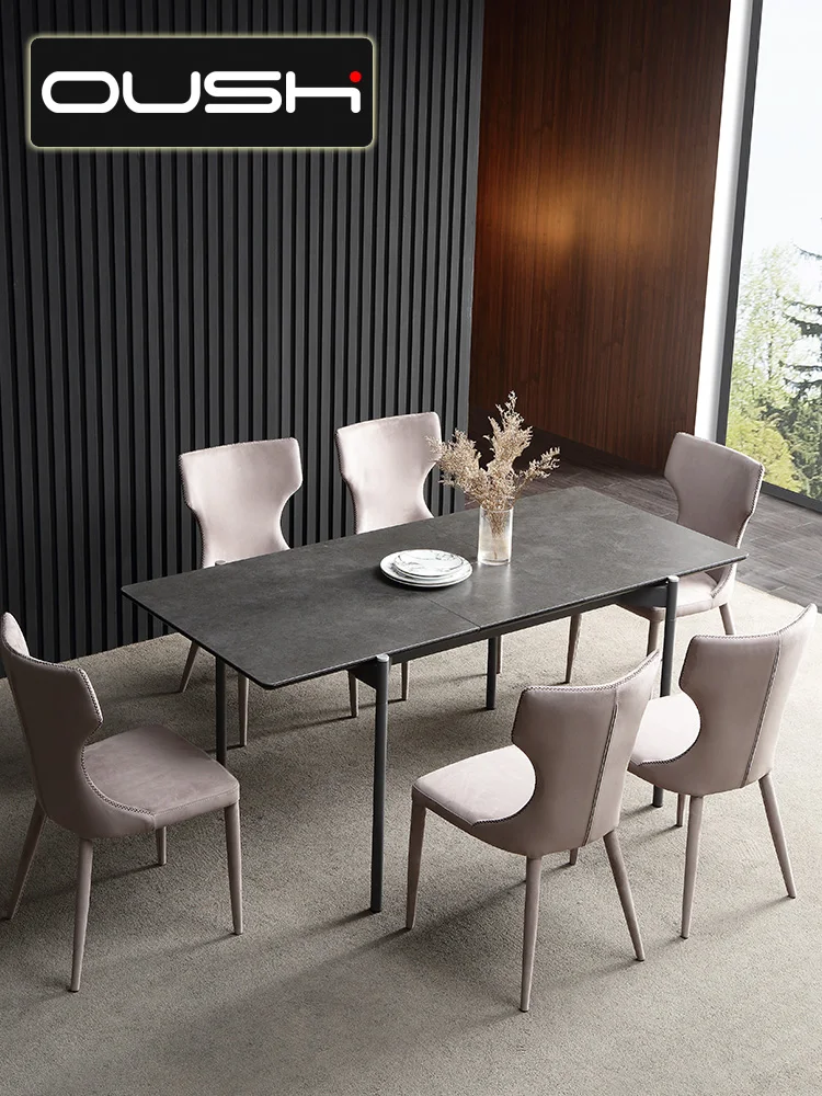 

2021 New High Quality American Style Minimalist Style Rectangular Dining Table And Chairs Combination Furniture For Hotel