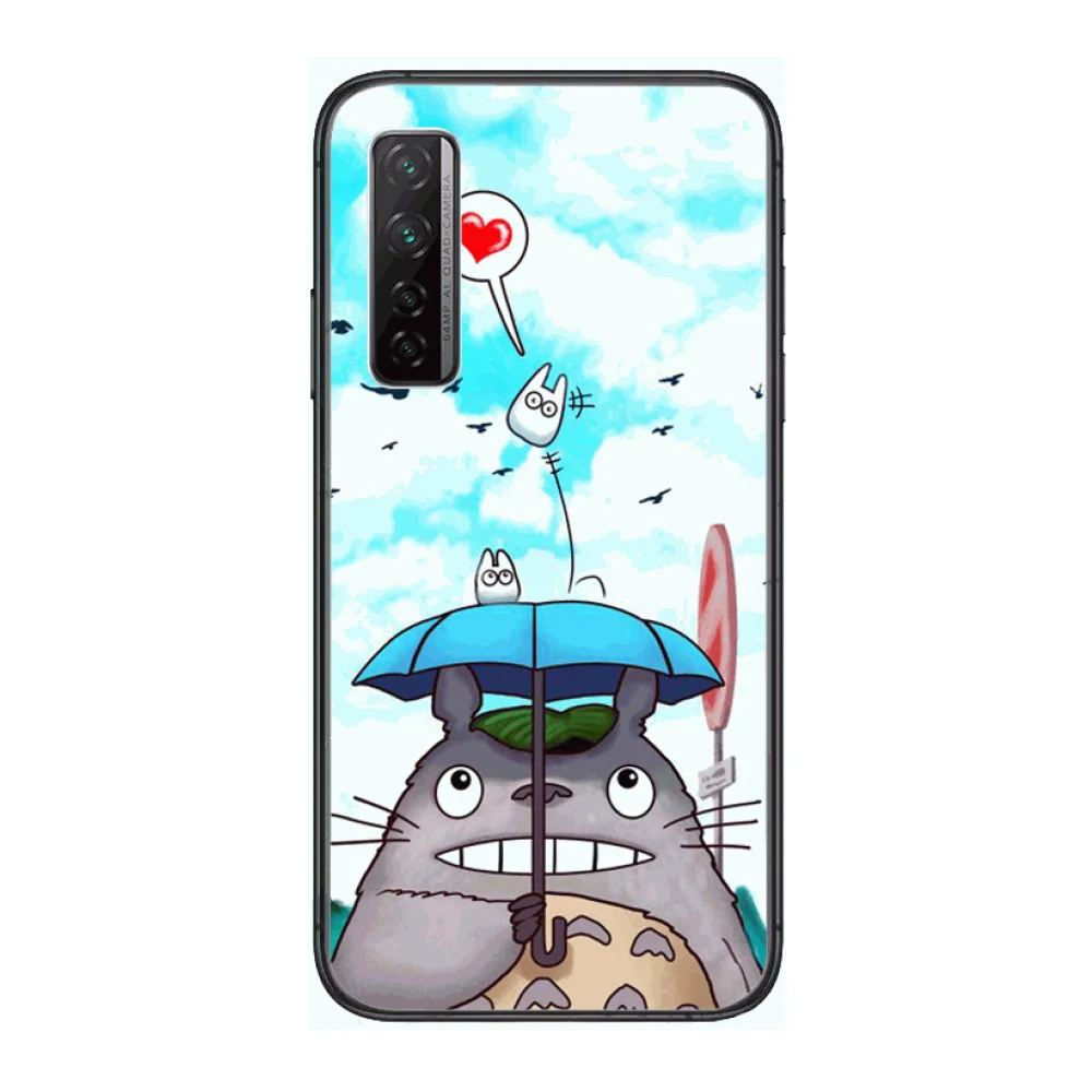 

Anime Style Totoro Lovely Phone Case For Huawei Nova p10 lite 7 6 5 4 3 Pro i p Smart ZBlack Etui 3D Coque Painting Hoesje