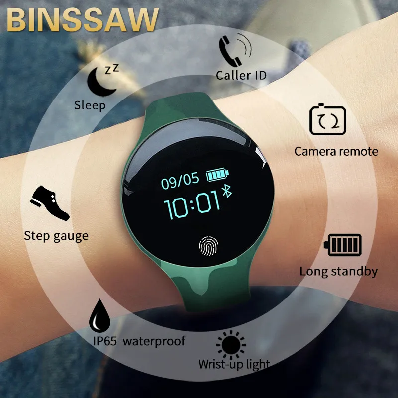 BINSSAW мужские и женские Смарт часы для IOS Android водонепроницаемые спортивные умные