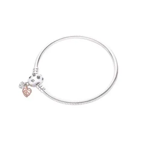 

Original 925 Sterling Silver pandora Bracelet Moments Crown O & Snake Chain Bracelet Fit Women Bead Charm Diy Fashion Jewelry