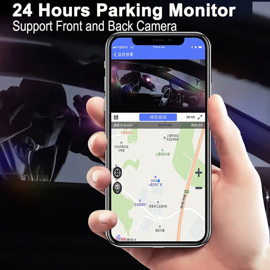 Автомобильный видеорегистратор WHEXUNE 3 дюйма 4G Android камера GPS навигация 1080P двойной