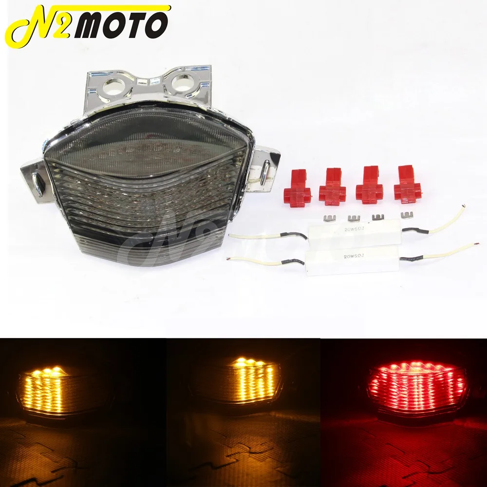 Дым Задний фонарь для мотоцикла стоп сигнал Янтарный/красный светильник Тель