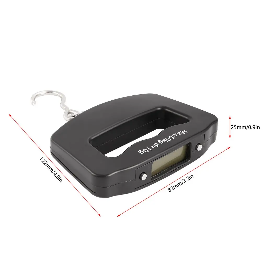 

Black ABS Portable Pocket Scale 50kg/10g LCD Digital Travel Hanging Hook Scale Electronic Scale Hook Weighting Luggage