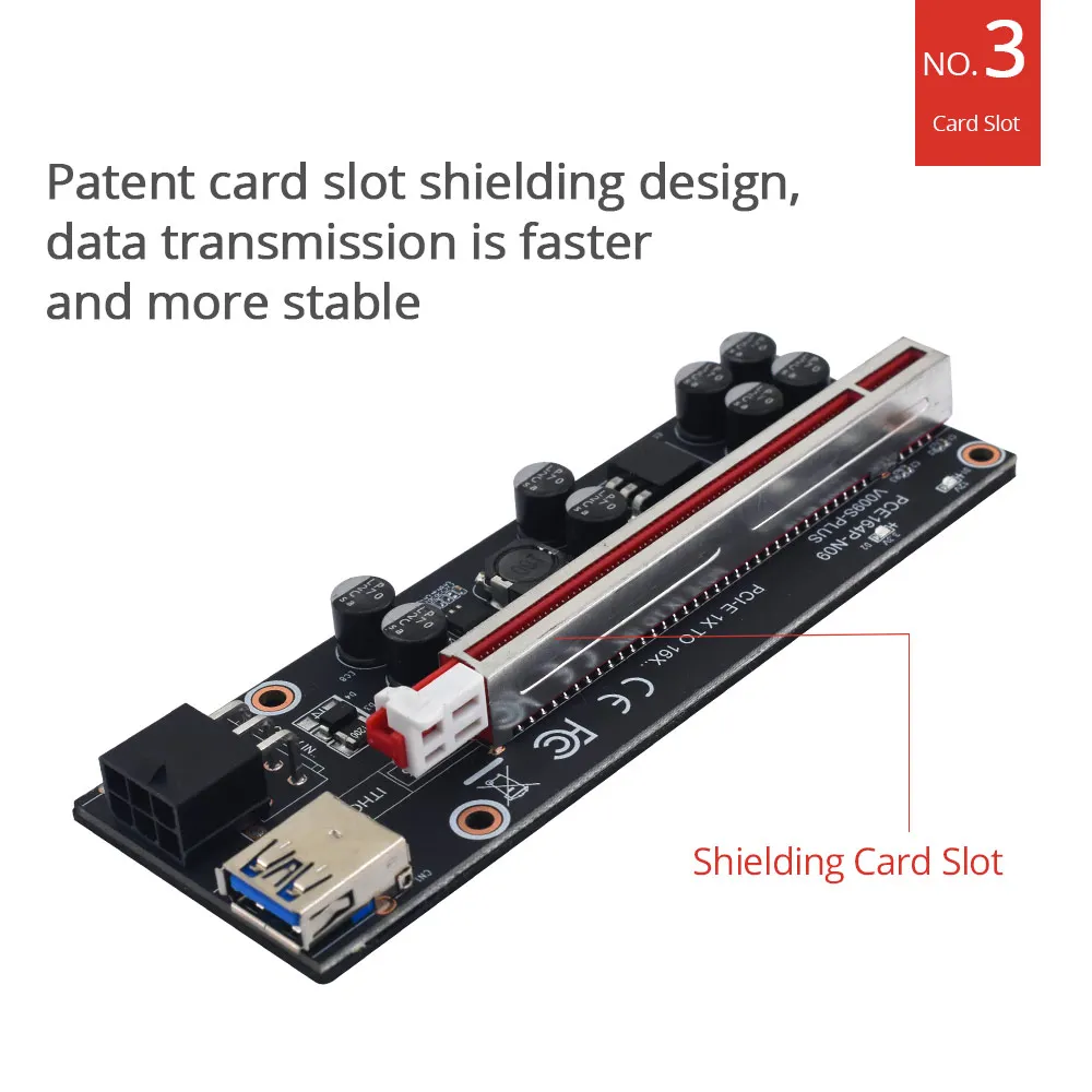 10 шт. TISHRIC VER009S GPU PCIE/PCI-E Райзер 009S Plus карта PCI E X16 Express 6Pin на SATA 1X 16X USB3.0 светодиодный