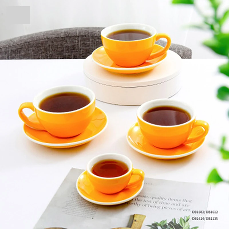 

Ceramic coffee cup and saucer set European style cappuccino coffee cup set custom