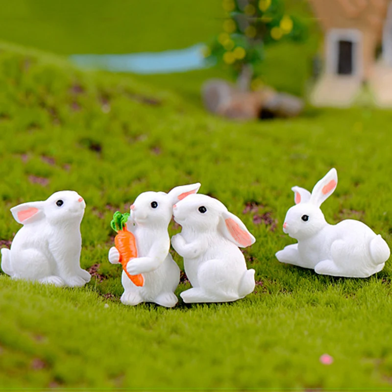 Миниатюрный маленький кролик сказочный сад миниатюрные украшения для дома