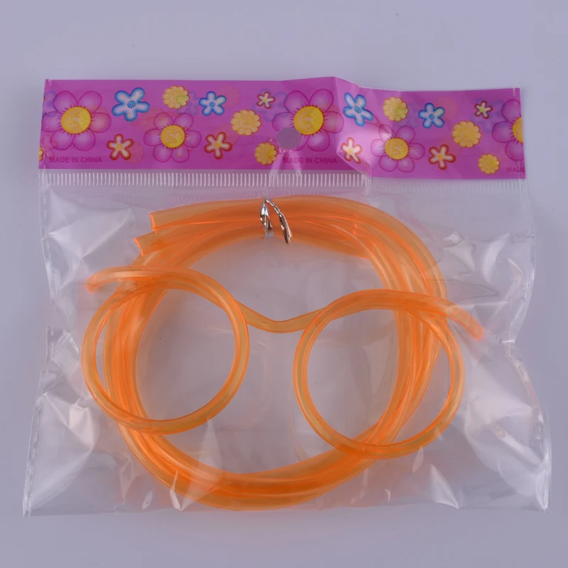 Оптовая продажа 4 шт. забавные мягкие пластиковые очки трубочка трубочки для