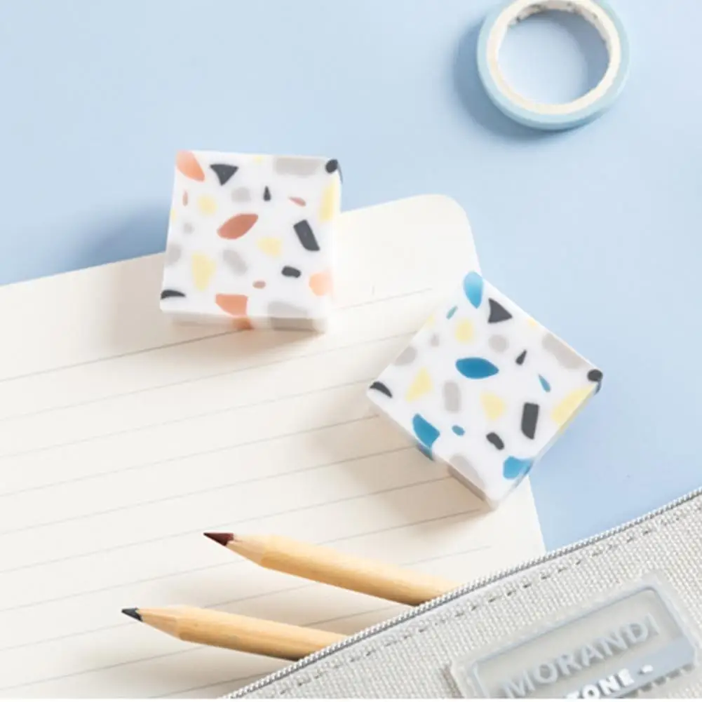 1Pc Cute Creative Cube Erasers Pencil Eraser Writing Art Drawing Student Stationery For Kids School Office Supplies Random Color |