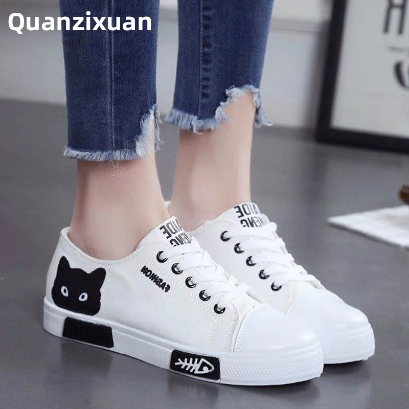 Модная женская обувь парусиновая на плоской подошве кроссовки платформе