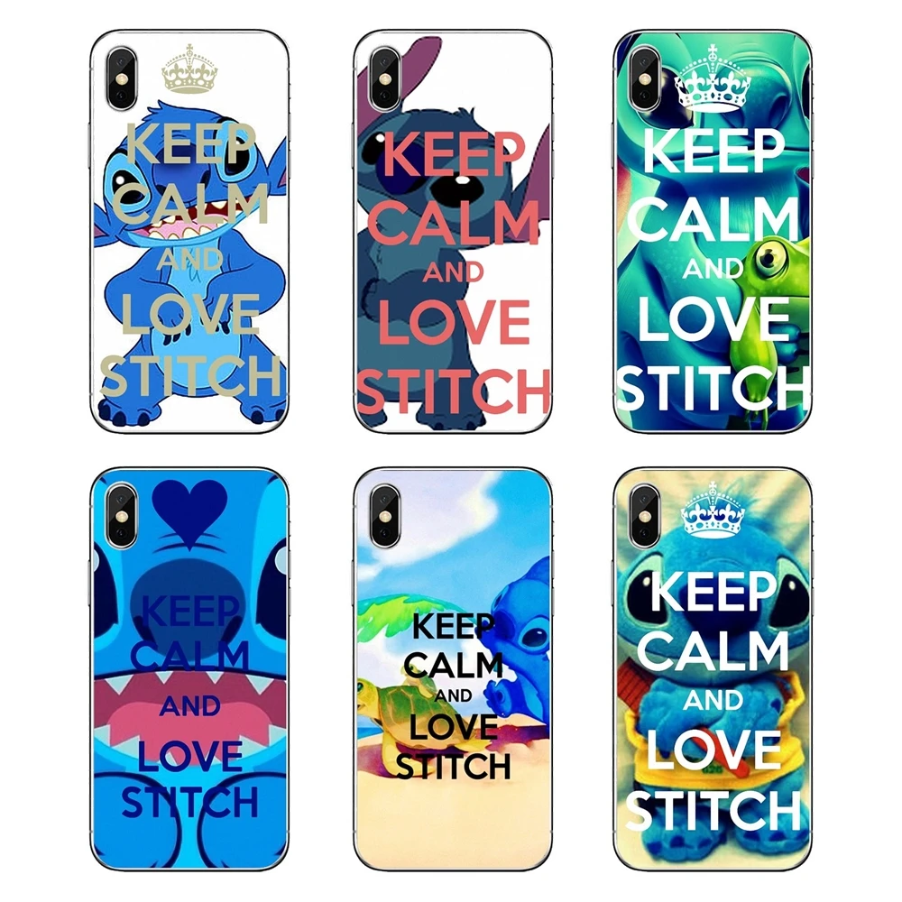 Keep calm and love stich Art для iPod Touch iPhone 4 4S 5 5S 5C SE 6 6S 7 8 X XR XS Plus MAX прозрачный мягкий чехол