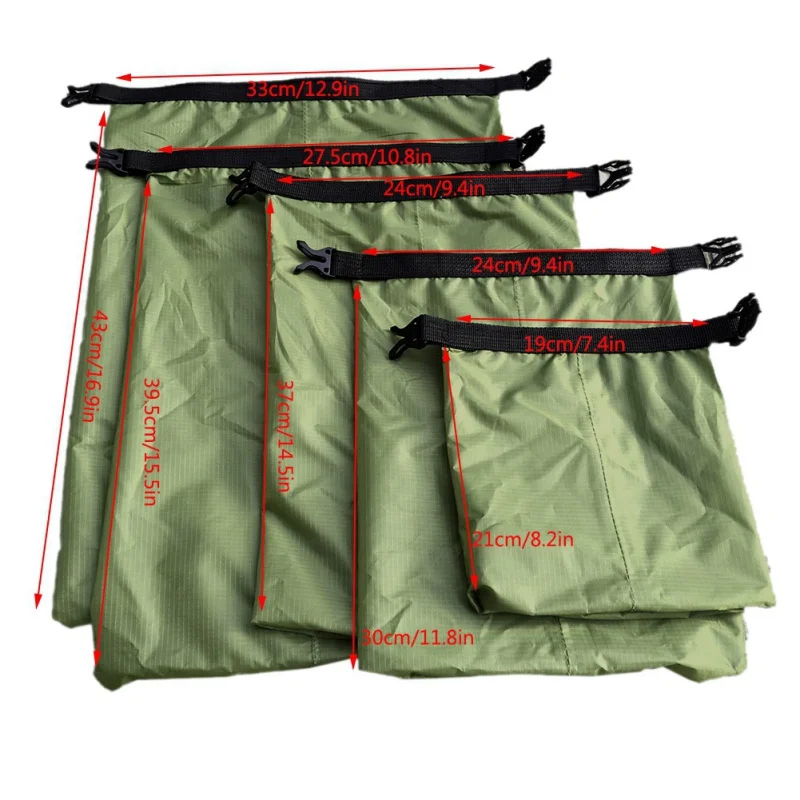 

5 Pcs/Set Outdoor Swimming Waterproof Bag Camping Rafting Storage Dry Bag With Adjustable Strap Hook