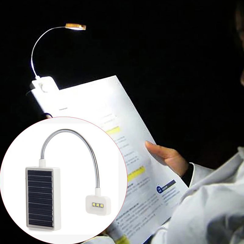 Solar Mini Flexible Clip Reading Light Charging Book Lamp Powered Emergency Table for Reader | Освещение