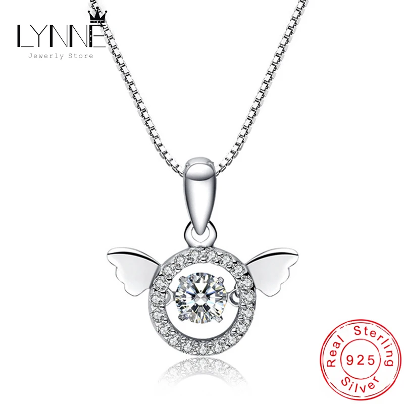 Женское колье с подвеской в виде крыла ангела из серебра 925 пробы | Украшения и