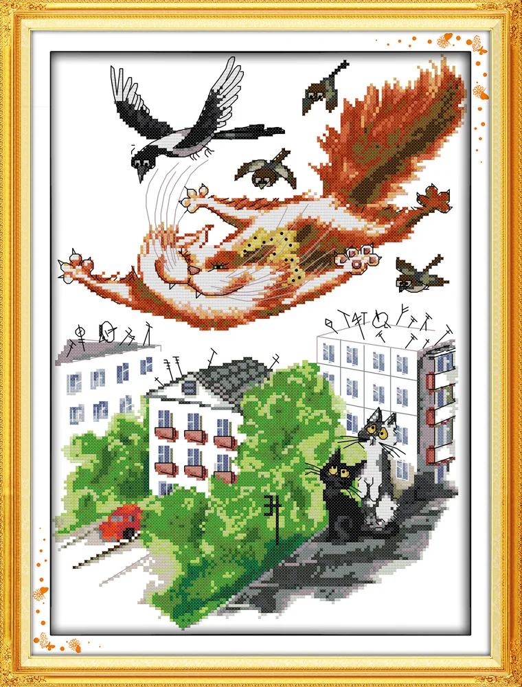 Набор для вышивки фантазия в небе Joy Sunday китайские наборы крестиком DMC с принтом|joy