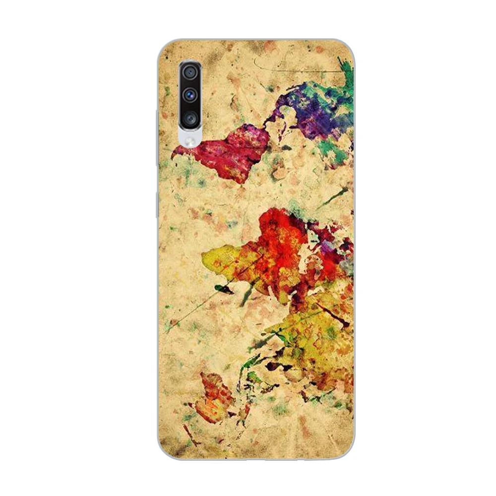 WM05752 Чехол для телефона ciciber для samsung Galaxy A50 A70 A80 A40 A30 A20 A60 A10 A20e, мягкий силиконовый чехол из ТПУ с картой мира, чехол для путешествий - Color: WM05752